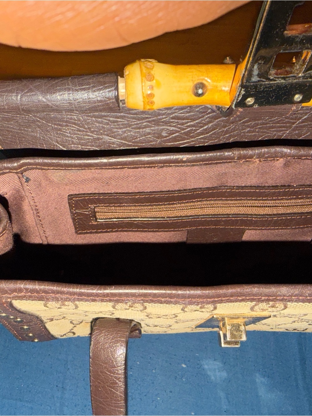 Gucci Brown GG Canvas Satchel with Gold-Tone Hardware - Picture 5 of 7